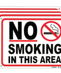 No Smoking Sign 10 x 14 Inch Aluminum No Vaping Sign 4 Pack tough outdoor sign with red border and no smoking symbol
