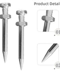 Lawn Aerator Shoes Spikes 5.8cm Steel Replacement Spikes For Manual Gardening, showing close-up of sharp metal spikes.