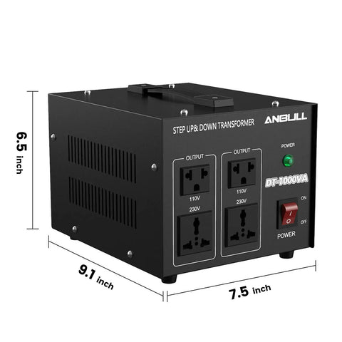 Beefy 1000 Watt Voltage Converter Transformer For 110V And 220V Devices Step Up And Down Power Transformer with dual outlets