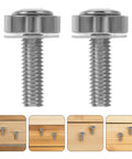 M6x20 Nickel Plated Crown Head Rack Screws And Cage Nuts Kit With Washers For Server Racks And Network Switches image