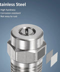 Stainless steel tip of 4 Pack Surface Clean Tips For Your Pressure Washer Go To Gear 25 Degree One Quarter Inch NPT Male Nozzle Set