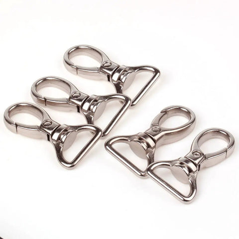 Must Have Pack Of 20 Silver 360 Degree Curved Lobster Clasps Swivel Trigger Clips For 3/4 Inch Straps Durable Zinc Alloy Hardware Replacement For Shoulder Bags Backpacks And Luggage, silver swivel clips on white background