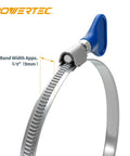 PowerTEC 2-1/2 in key hose clamp, stainless steel, worm-gear, 5-pack