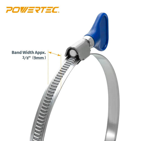 2-1/2 Inch Key Hose Clamp Pack of 10, Thumb Screw Adjustable Stainless Steel Hose Clamps for Dust Collection