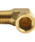 Kick Ass 90 Degree Solid Brass Elbow Fitting 1/4 Inch NPT Male X Female Right Angle Pipe Adapter For Hydraulic Gas Water Systems Heavy Duty Leak Proof Seal Built Tough CA360 Forged Brass Rated High Pressure 1200 PSI No Fail Performance All Jobs, 1/4 NPT