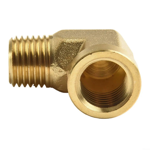 Kick Ass 90 Degree Solid Brass Elbow Fitting 1/4 Inch NPT Male X Female Right Angle Pipe Adapter For Hydraulic Gas Water Systems Heavy Duty Leak Proof Seal Built Tough CA360 Forged Brass Rated High Pressure 1200 PSI No Fail Performance All Jobs, 1/4 NPT