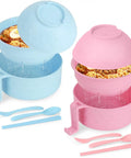 Two Pack Microwave Ramen Bowl Set With Chopsticks And Spoon, 32 Ounce Ramen Cooker for quick meals in blue and pink