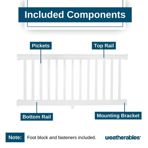 Vinyl Deck And Porch Railing Kit No Fuss Setup White Rail System For Decks Porches Balconies And Outdoor Spaces Durable Weather Resistant Vinyl Low Maintenance 36 Inch By 6 Foot