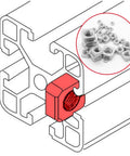 Killer 200 Piece Metric Square Nut Assortment Kit Forged From 304 Stainless Steel M3 M4 M5 M6 M8 M10 Sizes shown in use with slotted channel.