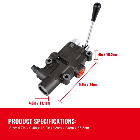 compact hydraulic control valve for tractors with dimensions
