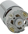 Kick Ass 14.4V Replacement Motor For GSR 1440Li Cordless Drill 12 Tooth Gear bottom view with electrical connectors and mounting slots.