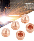 5 Pack Copper Plasma Cutter Nozzles 420169 Torch Tips For Heavy Duty Cutting Machines Steel And Stainless Steel Aluminum Jobs That Will Pop, copper nozzles set with sparks from plasma cutter.
