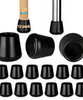 Heavy Duty Rubber Chair Leg Tips With One Inch Interior Non Slip Floor Protectors in a 12 pack, black rubber design for furniture.