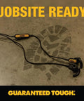 Heavy Duty USB C Earbuds For Jobsite With Microphone And Volume Control Rugged Corded Headphones IP56 Dust And Water Resistant