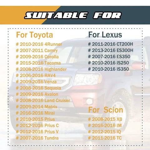 Suitable vehicles list for Windshield Washer Nozzle Check Valve Replacement For Toyota Scion Lexus; models included on image