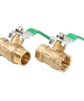 Heavy Duty Half Inch Brass Ball Valve With Smooth Pull Lever Handle Male To Female Plumbing Fitting For Copper Pipe No Sweat Setup Built Tough Shop Ready, showcasing brass body and lever.