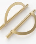 10 Pack Brushed Gold Half Moon Cabinet Pulls With 5 Inch Hole Centers 128mm Zinc Alloy Durable Kitchen Cabinet Hardware