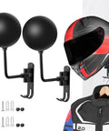 180 Degree Rotating Motorcycle Helmet Rack Wall Mount With 2 Hooks Beefy Steel Heavy Duty Hanger for holding helmet and coat