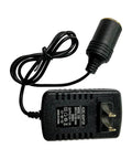12V AC To DC Power Adapter, 24 Watt Car Cigarette Lighter Plug, black power converter with dual voltage output.