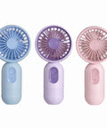 Mini Portable Fan 3 Pack Pocket Sized Handheld Battery Operated Personal Fans With 3 Speeds USB Rechargeable Eyelash Style, pastel colors