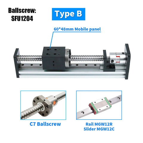 Sweet 1000mm Stroke Electric Sliding Table Featuring Smooth Linear Bearing And MGW12R Aluminum Rail For CNC 3D Printers components layout