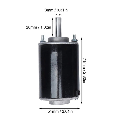 12V 3500RPM DC Motor With Permanent Magnet Beast High Speed CW CCW 30W Output shown with dimensions for RC cars