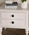 Matte Black Cabinet Knobs Set Of 5 1.27 Inch Round Drawer Pulls on white dresser in bedroom