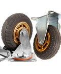 5 Inch Heavy Duty Caster Wheels Set Of 4 With Rubber Casters And Brakes, 2 Fixed And 2 Swivel With 360 Degree Double Ball Bearing Castors