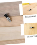 Heavy Duty Tough As Nails Stainless Steel Indexing Plunger With Spring Loaded Knob on various wood surfaces.