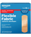 Flexible Fabric Adhesive Bandages For Wounds And Scrapes Breathable With Nonstick Pad Latex Free 1x3 Inch 100 Count box