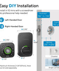 U-Bolt Pro WiFi Smart Lock With Fingerprint ID Auto Unlock App Remote Control Share Access Built-In Door Sensor Backlit Keypad Direct WiFi Connection No Hub Needed Front Door Security installation diagram
