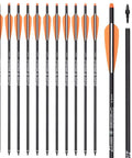 12 pack of 16 Inch Carbon Crossbow Bolts For Hunting And Archery Arrows With 4 Inch Vanes Moon Nocks Target Tips