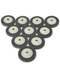 5 Pack 4 Inch Gray Nylon Fiber Polishing Wheels With 16mm Bore for fast metal prep and buffing jobs.