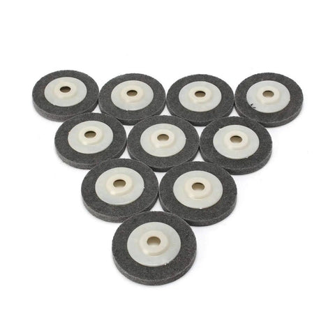 5 Pack 4 Inch Gray Nylon Fiber Polishing Wheels With 16mm Bore for fast metal prep and buffing jobs.