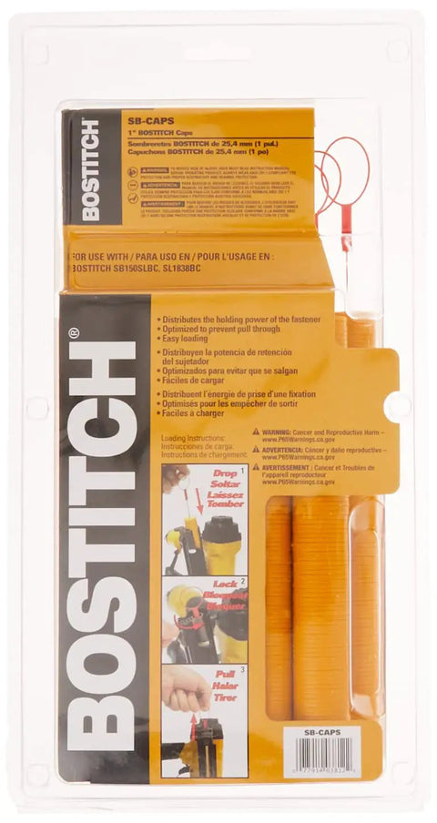 Packaged Stapler And Nailer Cap 1000 Pack For Cap Staplers And Nailers, Orange 1 Inch Plastic Caps SB CAPS Replacement