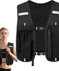 Lightweight Running Vest Backpack With Water Bottle Holder And 3D Mesh Back for breathable comfort, shown on a model
