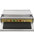 Rock Solid No Sweat Hand Cling Wrap Sealer And 18 Inch Food Packaging Machine with buttons and flat sealing surface.