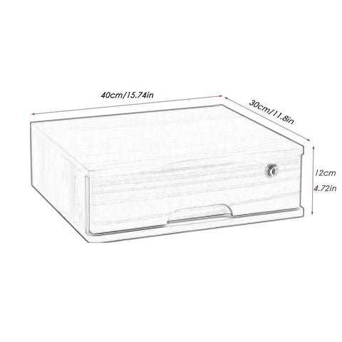 Solid Wood Desktop File Cabinet With Lockable Drawers, White Desk Organizer dimensions 40x30x12 cm
