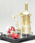 Dope Fully Functional Steam Engine Model Kit With 38 Pieces DIY Stationary Mill Boiler System And Generator Lamp Stand For Educational Physics Experiments And Hands On Learning Projects, metal steam engine kit on base