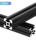 Beefy 2020 T Slot Aluminum Extrusion 100mm Black European Standard Anodized Linear Rail Kit for 3D Printers and Laser Engraving Machines 10 Pcs Pack Ready To Install, black 6063-T5 profile