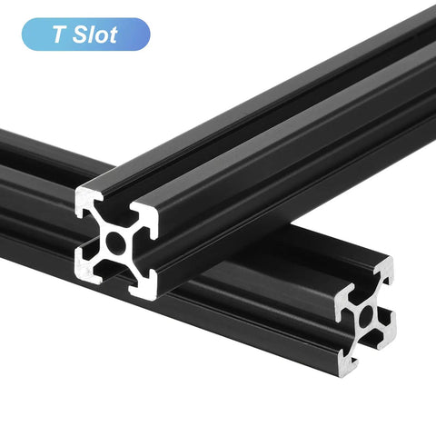 Beefy 2020 T Slot Aluminum Extrusion 100mm Black European Standard Anodized Linear Rail Kit for 3D Printers and Laser Engraving Machines 10 Pcs Pack Ready To Install, black 6063-T5 profile