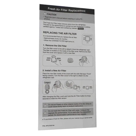 Installation guide for Fridge Air Filter For Elite Side By Side Refrigerators Odor-Fighting Baking Soda Activated Carbon And Zeolite