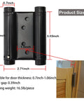 4 Pack Double Action Spring Hinges Self Closing For Saloon Cafe Pub Swing Doors 201 Stainless Steel with product dimensions