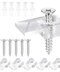 Pretty Slick Mirror Holder Clips With Screws For Effortless Frame And Cabinet Door Mounting Includes Thirty Clear Plastic Hanging Hardware Sets.
