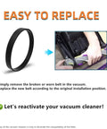 Replacement Belts For Bissell Style 7/9/10 Vacuum Cleaners installation example and single black belt.