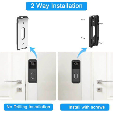 Adhesive Doorbell Mount For All New Video Doorbell Camera 2nd Gen No Drill Mounting Bracket With 360 Degree Coverage options