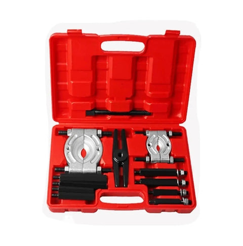 Adjustable Puller Set 14 Piece Separator And Bearing Splitter Kit for Bearings and Gearbox Removal in durable red box open view