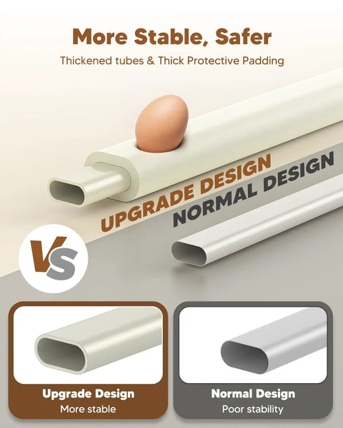 75 Inch Foldable Toddler Bed Rail With Reinforced Carbon Steel Frame comparison of upgrade versus normal design stability