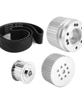Ultimate Jauarta Crank Pulley And Alternator Kit For 351C Engines V Belt Groove Fits PC 2255 Prevents Slip High RPM Performance Perfect Upgrade silver pulleys and black V-belt