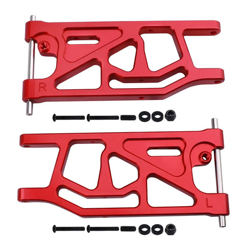 Aluminum Rear Lower Suspension Arms Set For ARRMA Mojave 6S BLX Desert Truck One Seventh Scale Upgrade Red Anodized CNC Machined